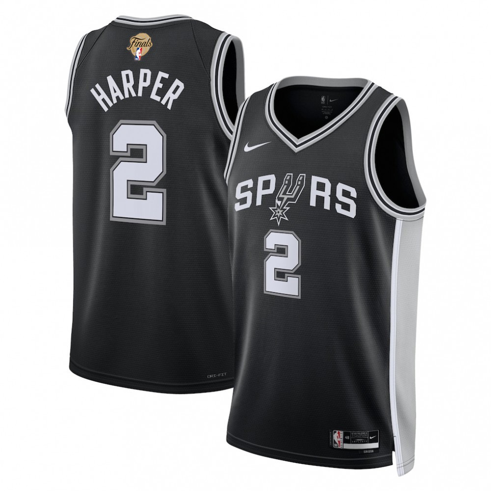 Dylan Harper San Antonio Spurs Black Unisex 2026 NBA Finals Patch Swingman Player Jersey - Icon Edition-Pro Kit Vault | Brand New 26/27 Sports Jerseys